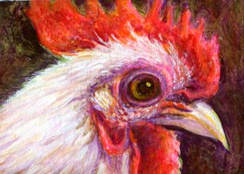 1st Place - "Chanticleer" by Sandra Haspl, Fitchburg WI - Acrylic - SOLD